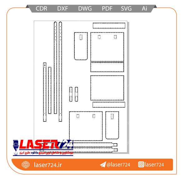 تصویر برش الگوی لیزر طرح کیف چرم زنانه #2